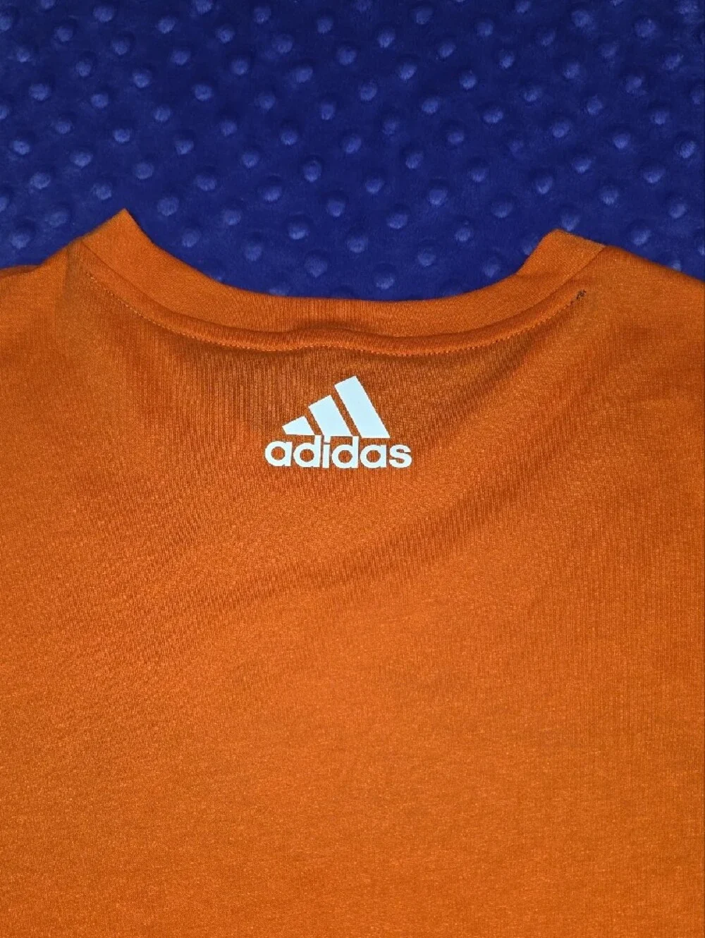 adidas Orange Short Sleeve Logo Tee with Shadow Print